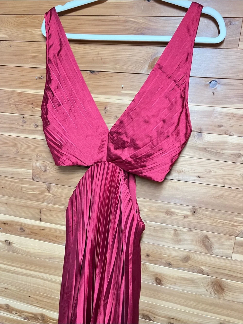 Abercrombie & Fitch Burgundy Twist-Cut Maxi Dress